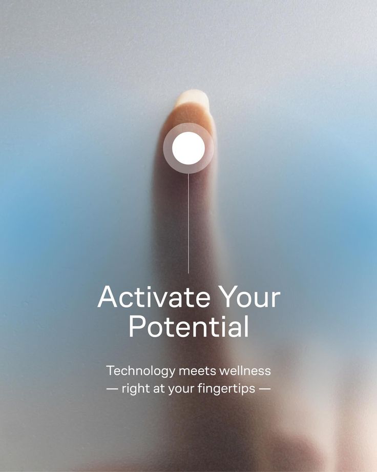 A fingertip pressing a glowing point against a frosted surface
